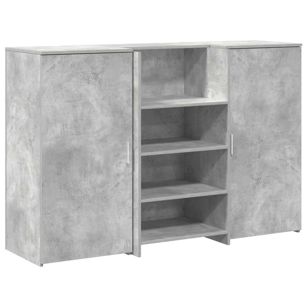 Receptionsskranke 155x50x103,5 Cm Konstrueret Træ Beton Grå - Billede 2