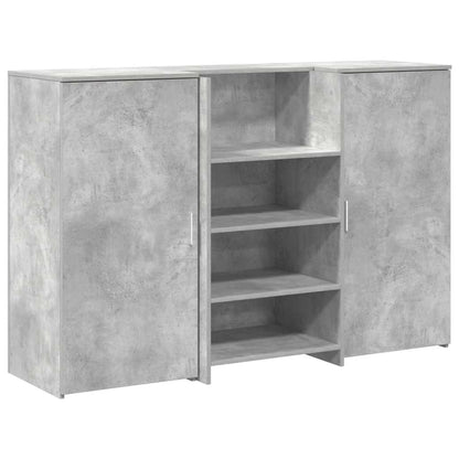 Receptionsskranke 155x50x103,5 Cm Konstrueret Træ Beton Grå - Billede 2
