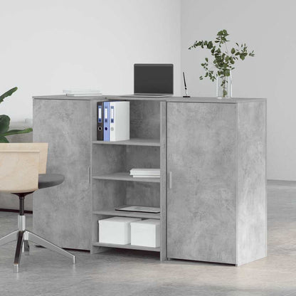 Receptionsskranke 155x50x103,5 Cm Konstrueret Træ Beton Grå - Billede 3
