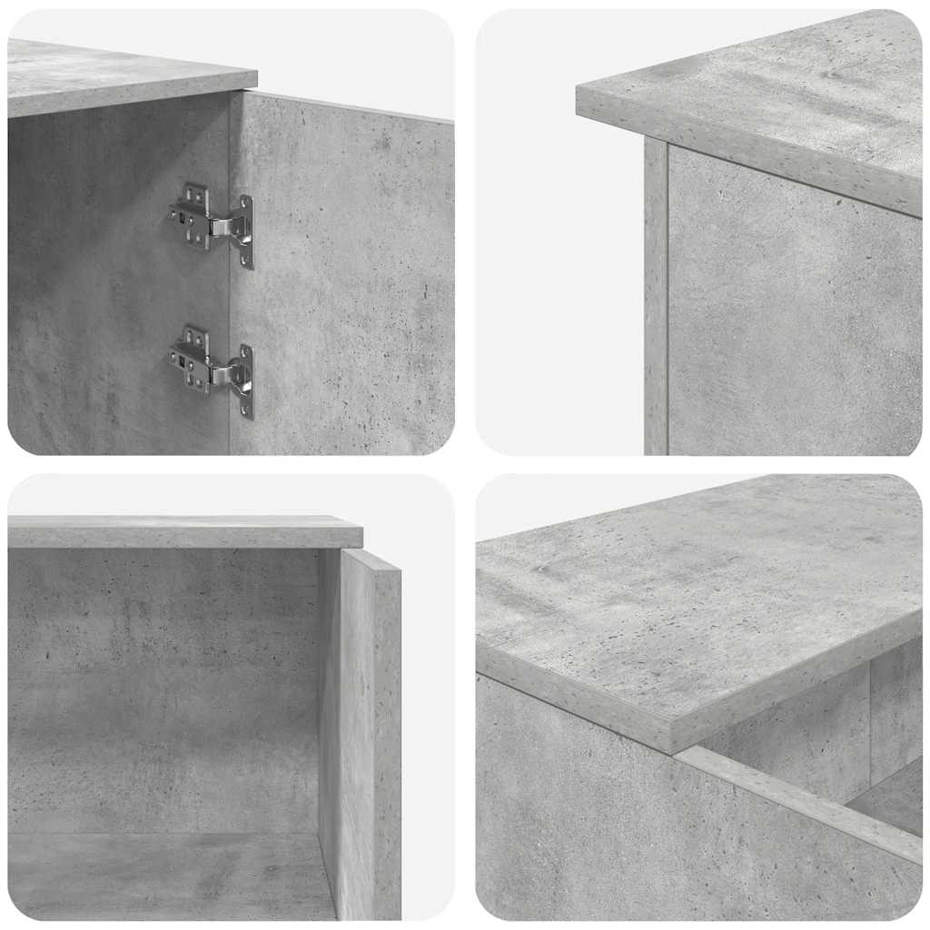 Receptionsskranke 155x50x103,5 Cm Konstrueret Træ Beton Grå - Billede 12