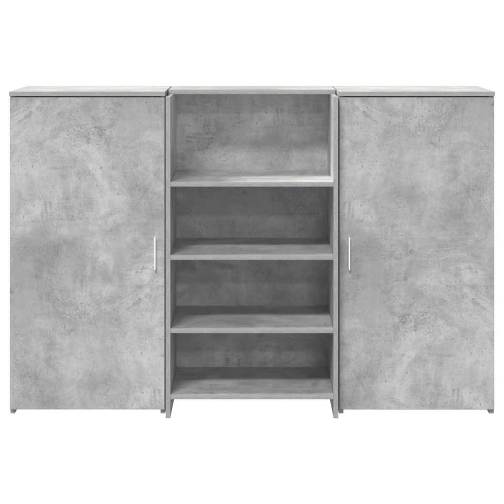 Receptionsskranke 155x50x103,5 Cm Konstrueret Træ Beton Grå - Billede 5