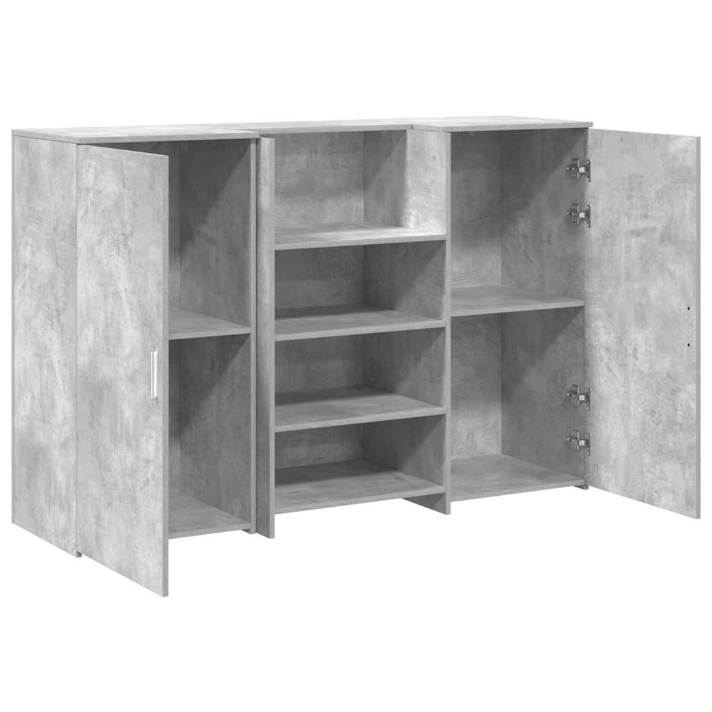 Receptionsskranke 155x50x103,5 Cm Konstrueret Træ Beton Grå - Billede 6