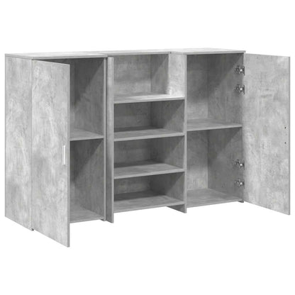 Receptionsskranke 155x50x103,5 Cm Konstrueret Træ Beton Grå - Billede 6