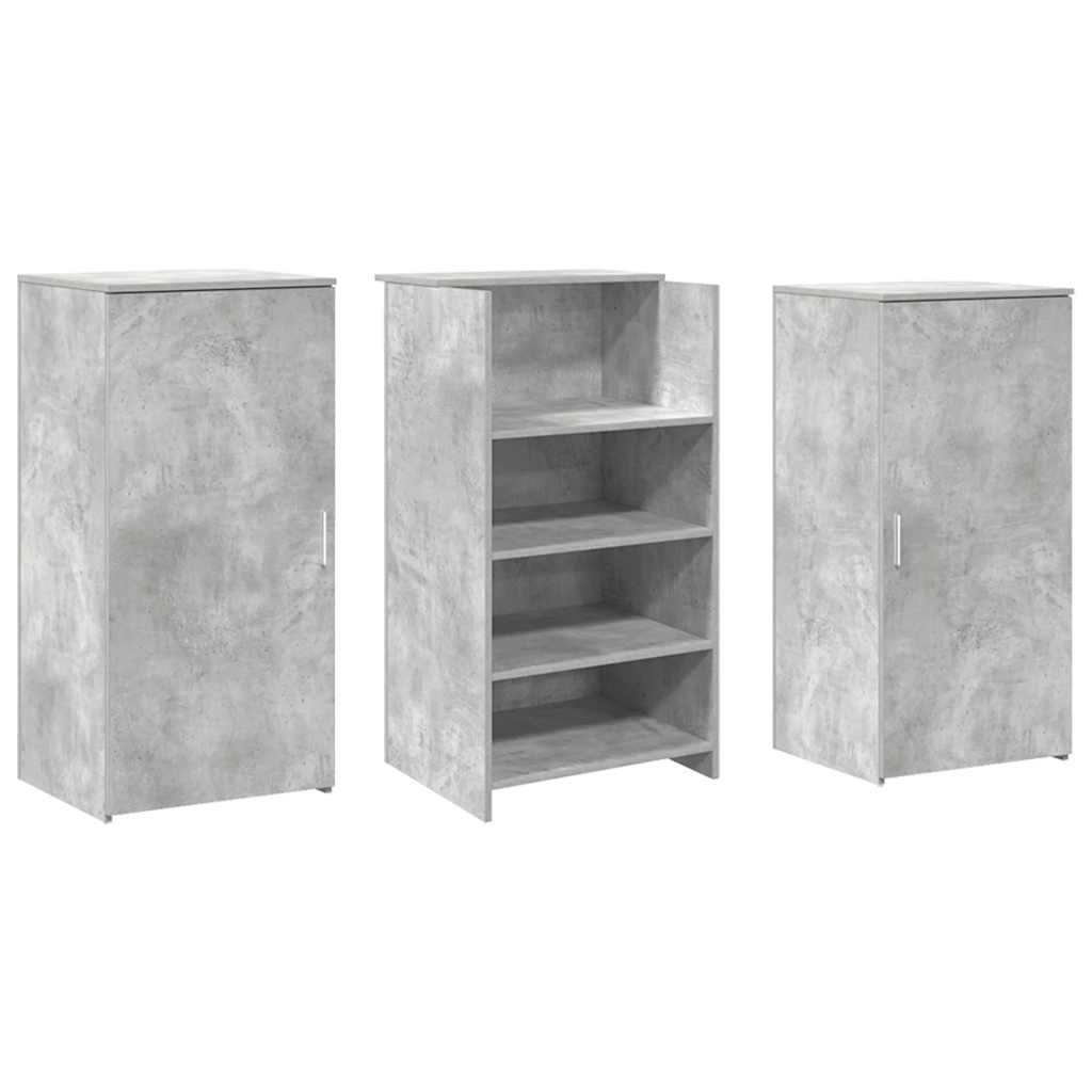 Receptionsskranke 155x50x103,5 Cm Konstrueret Træ Beton Grå - Billede 7