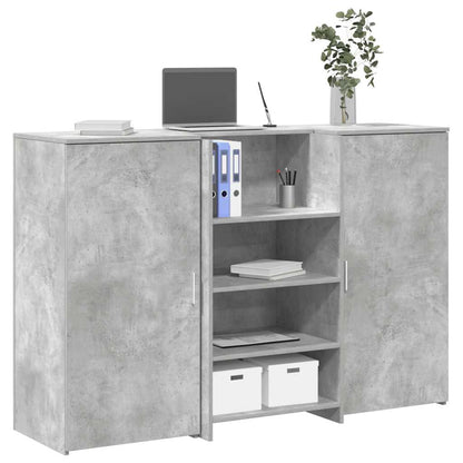 Receptionsskranke 155x50x103,5 Cm Konstrueret Træ Beton Grå - Hovedbillede