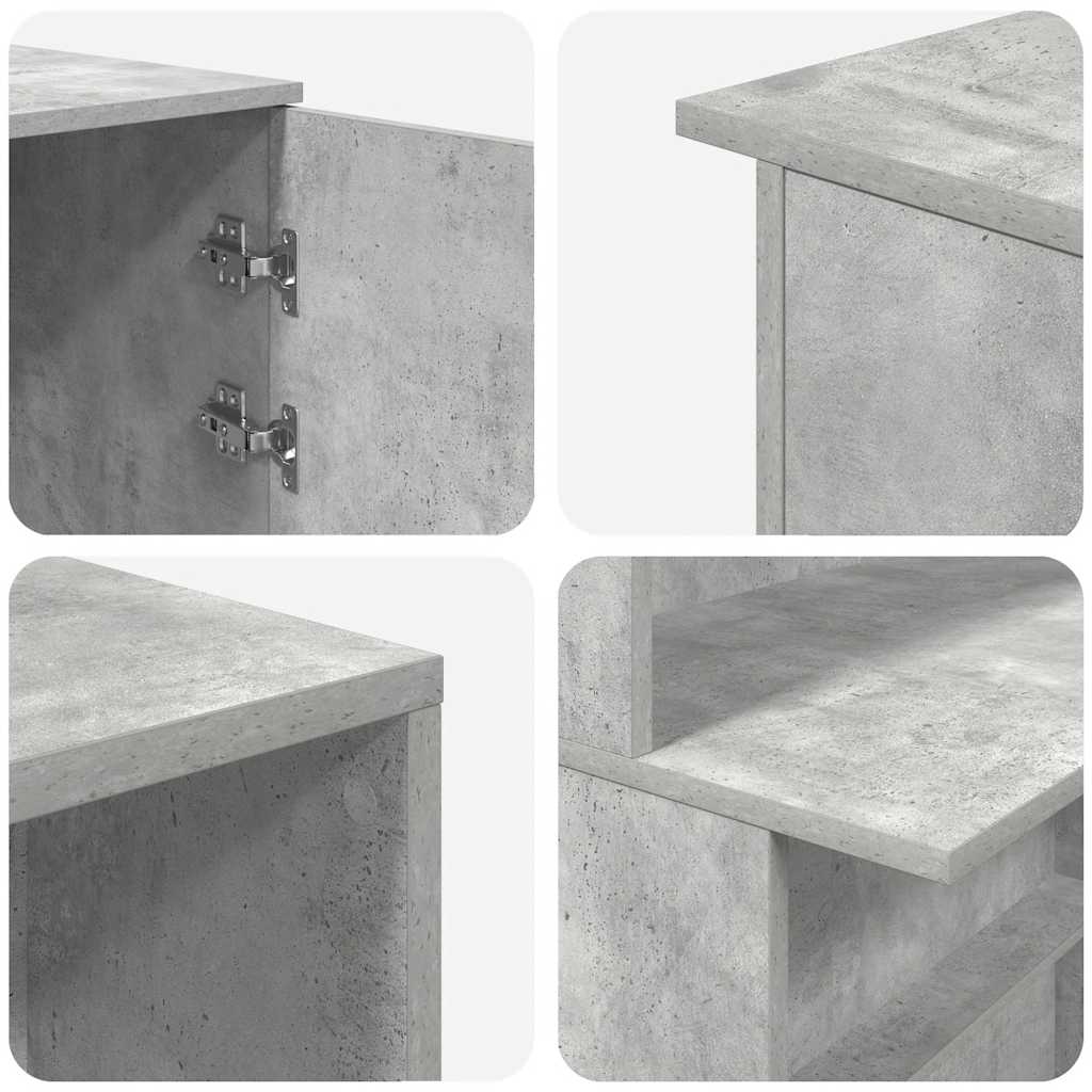 Receptionsskranke 200x50x103,5 Cm Konstrueret Træ Beton Grå - Billede 12