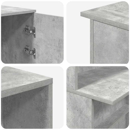 Receptionsskranke 200x50x103,5 Cm Konstrueret Træ Beton Grå - Billede 12