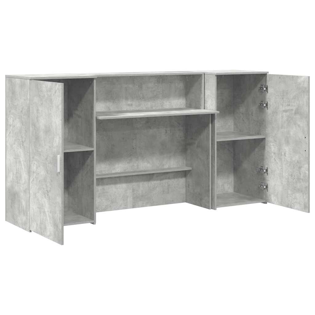 Receptionsskranke 200x50x103,5 Cm Konstrueret Træ Beton Grå - Billede 6
