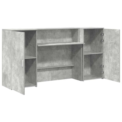 Receptionsskranke 200x50x103,5 Cm Konstrueret Træ Beton Grå - Billede 6