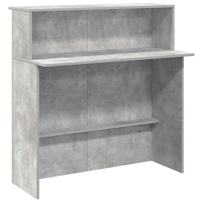 Receptionsskranke 200x50x103,5 Cm Konstrueret Træ Beton Grå - Billede 8