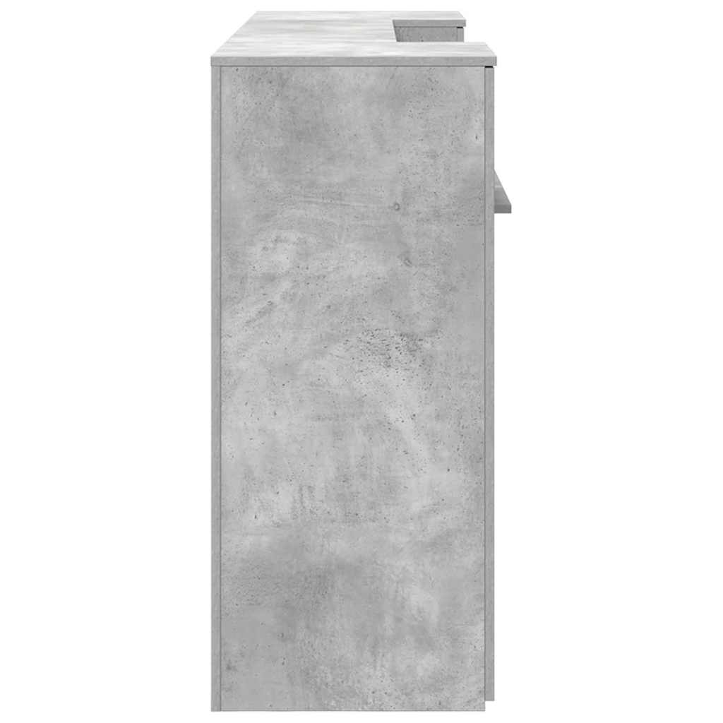 Receptionsskranke 200x50x103,5 Cm Konstrueret Træ Beton Grå - Billede 10