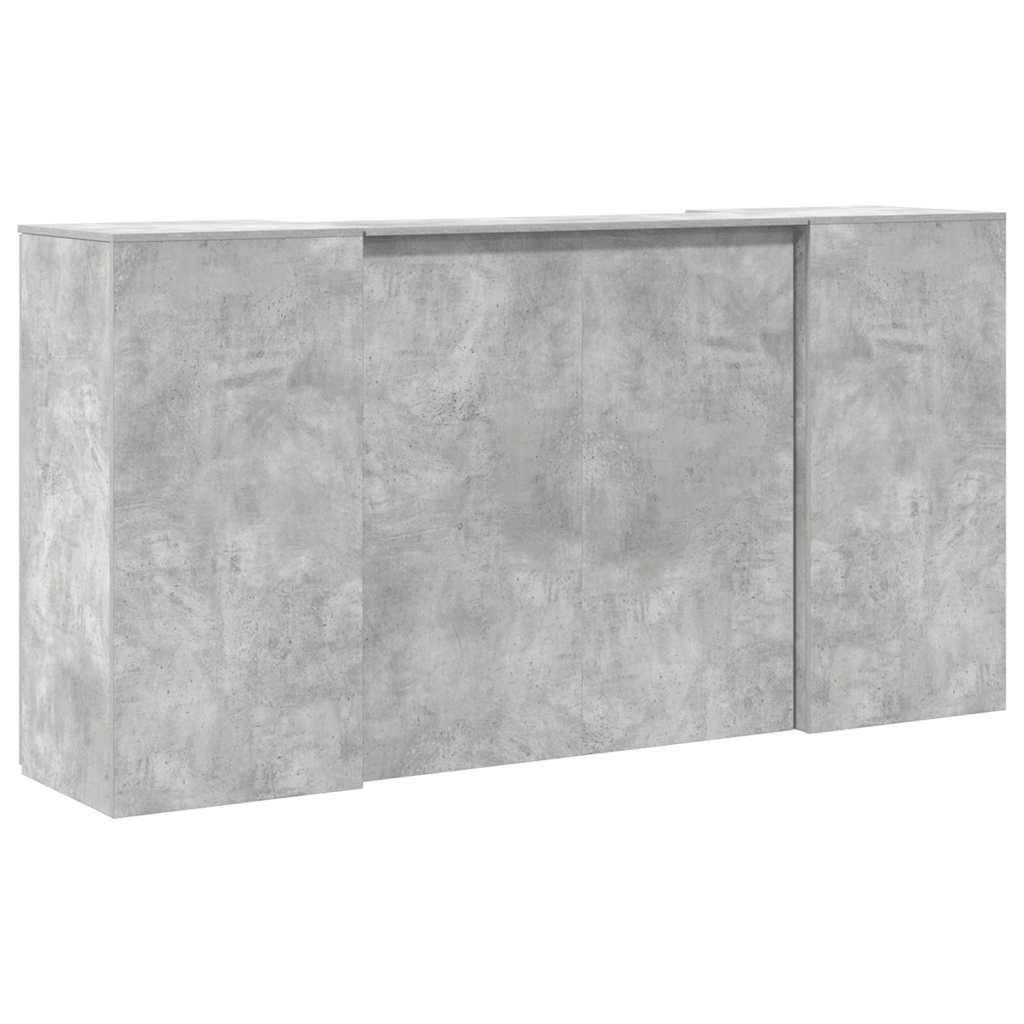 Receptionsskranke 200x50x103,5 Cm Konstrueret Træ Beton Grå - Billede 11