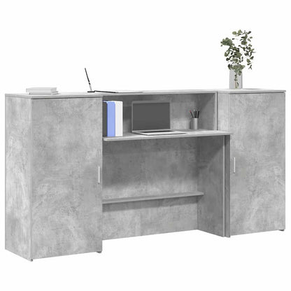 Receptionsskranke 200x50x103,5 Cm Konstrueret Træ Beton Grå - Hovedbillede