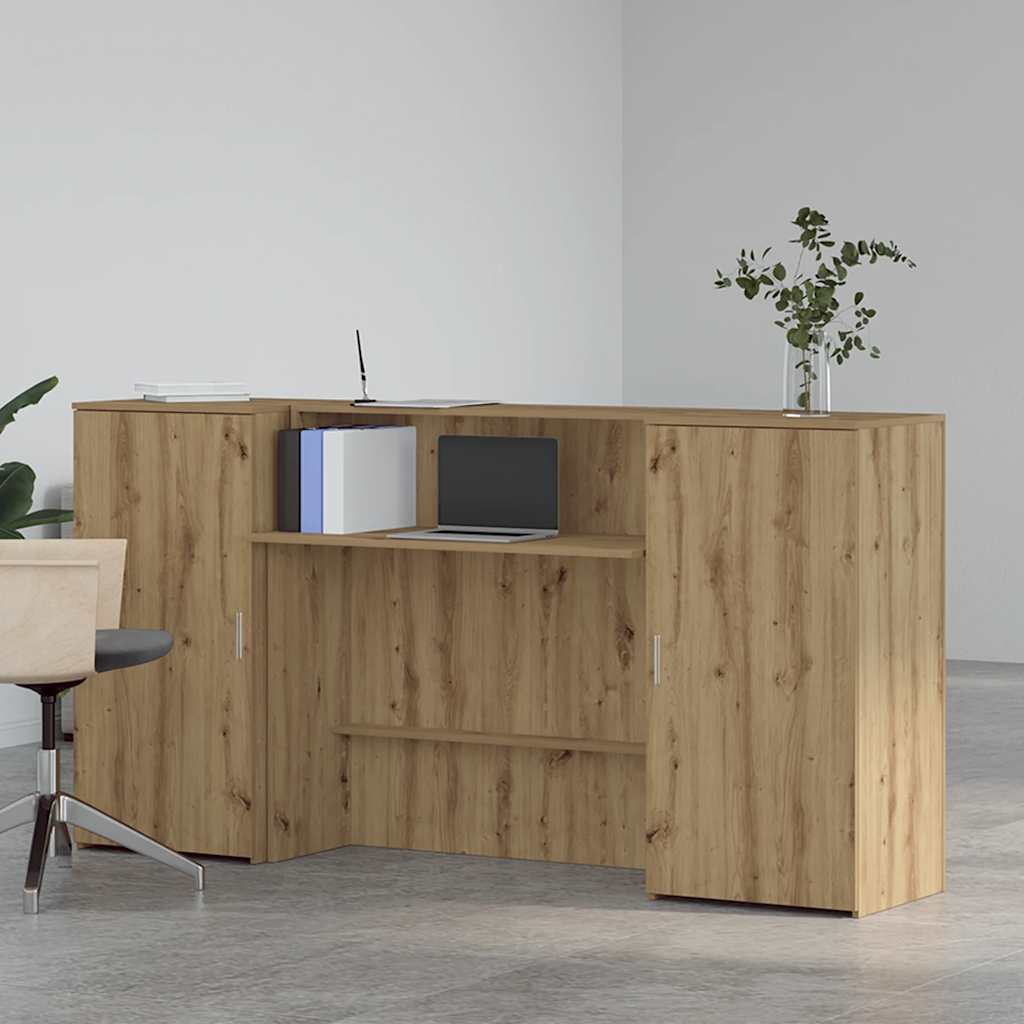 Receptionsskranke 200x50x103,5 Cm Konstrueret Træ Kunsteg - Billede 3