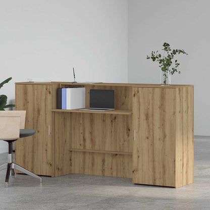 Receptionsskranke 200x50x103,5 Cm Konstrueret Træ Kunsteg - Billede 3