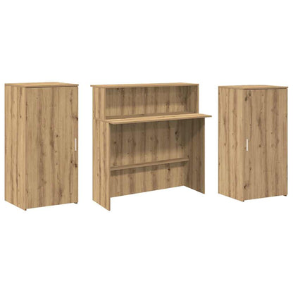 Receptionsskranke 200x50x103,5 Cm Konstrueret Træ Kunsteg - Billede 7