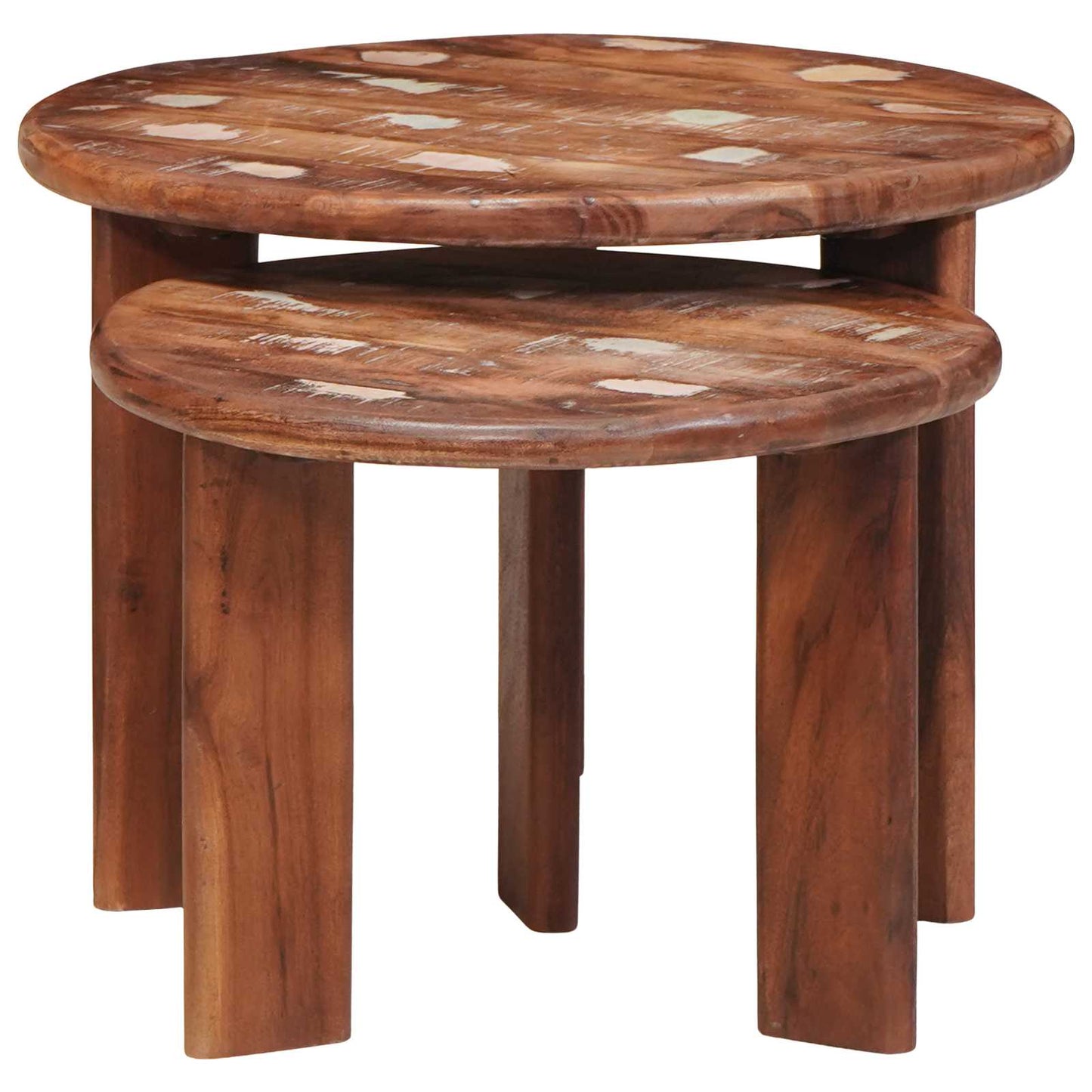 Nesting Kaffeborde 2 Dele Solid Genvundet Træ - Billede 5
