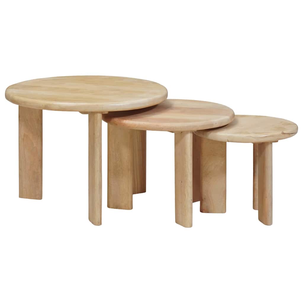 Nesting Kaffeborde 3 Dele Massivt Mangotræ - Billede 2