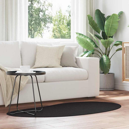 Tæppe Sort 80 X 150 Cm Polyester - Hovedbillede