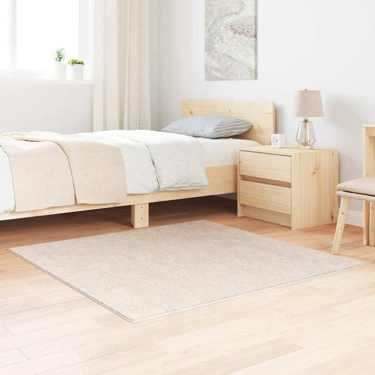 Anti-slip Shaggy Tæppe Creme 120 X 120 Cm Pp - Hovedbillede