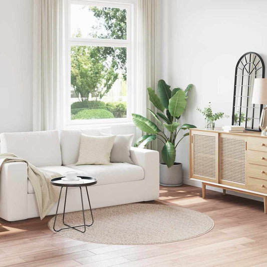 Anti-slip Shaggy Tæppe Creme 160 X 160 Cm Pp - Hovedbillede