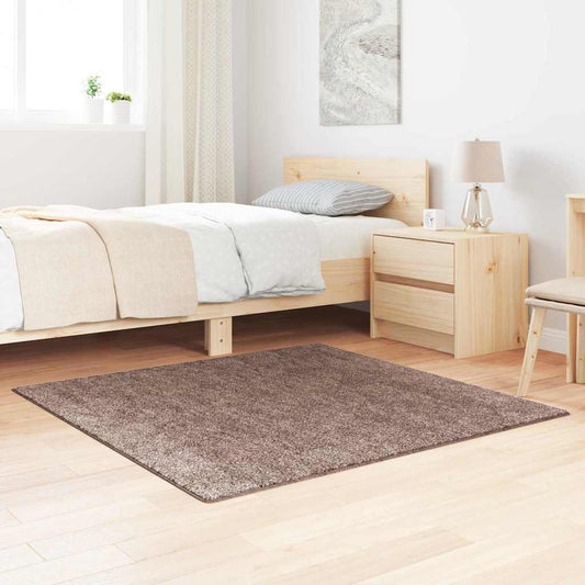 Anti-slip Shaggy Tæppe Brun 120 X 120 Cm Pp - Hovedbillede