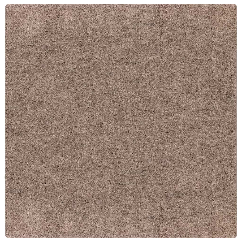 Anti-slip Shaggy Tæppe Brun 120 X 120 Cm Pp - Billede 2