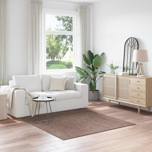 Anti-slip Shaggy Tæppe Brun 160 X 160 Cm Pp - Hovedbillede