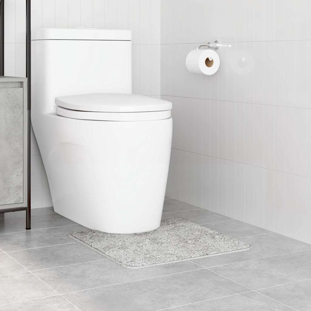 Skridsikker Badeværelsesmåtte Med Toiletudskæring Grå - Billede 3