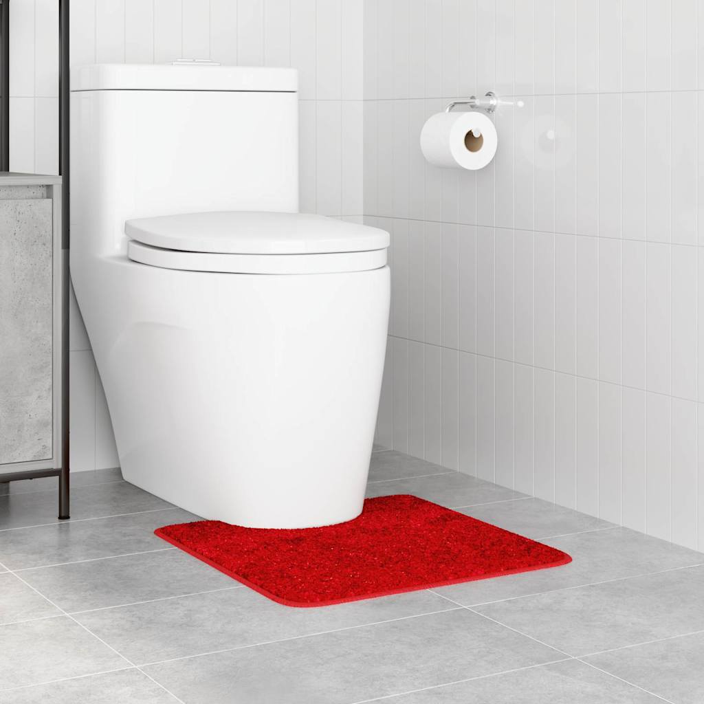 Skridsikker Badeværelsesmåtte Med Toiletudskæring Rød - Billede 3