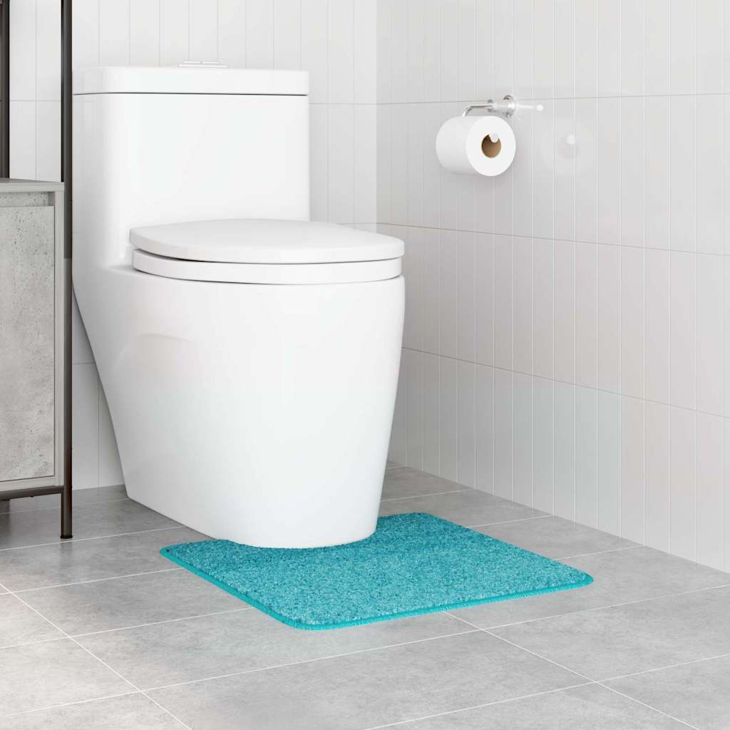 Skridsikker Badeværelsesmåtte Med Toiletudskæring Turkis - Billede 3