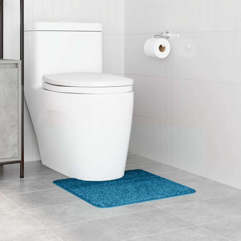 Skridsikker Badeværelsesmåtte Med Toiletudskæring Blå - Billede 3