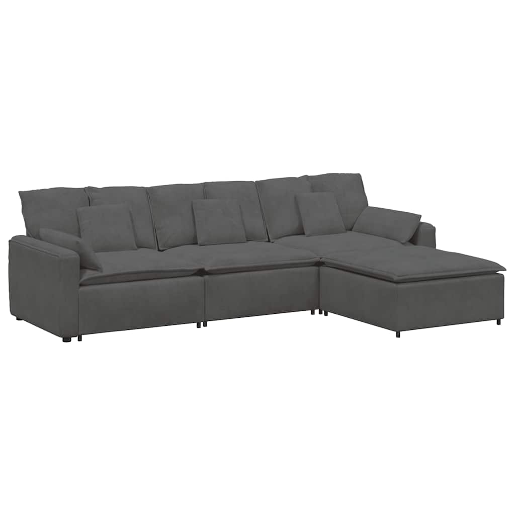 Modulsofa Med Fodskammel Og Hynder - Billede 2