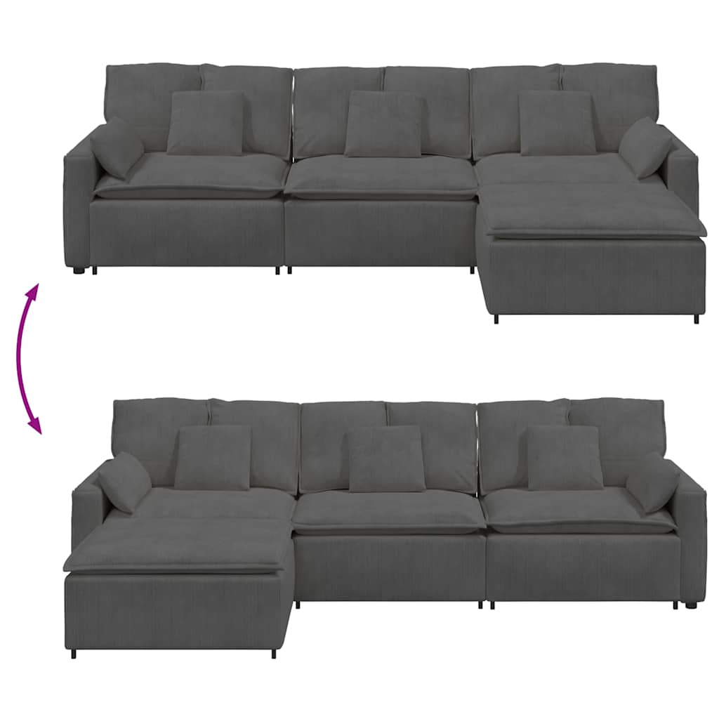 Modulsofa Med Fodskammel Og Hynder - Billede 9