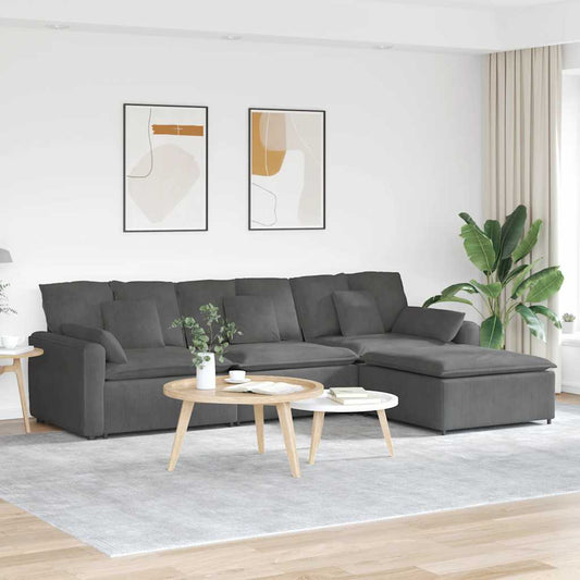 Modulsofa Med Fodskammel Og Hynder - Hovedbillede