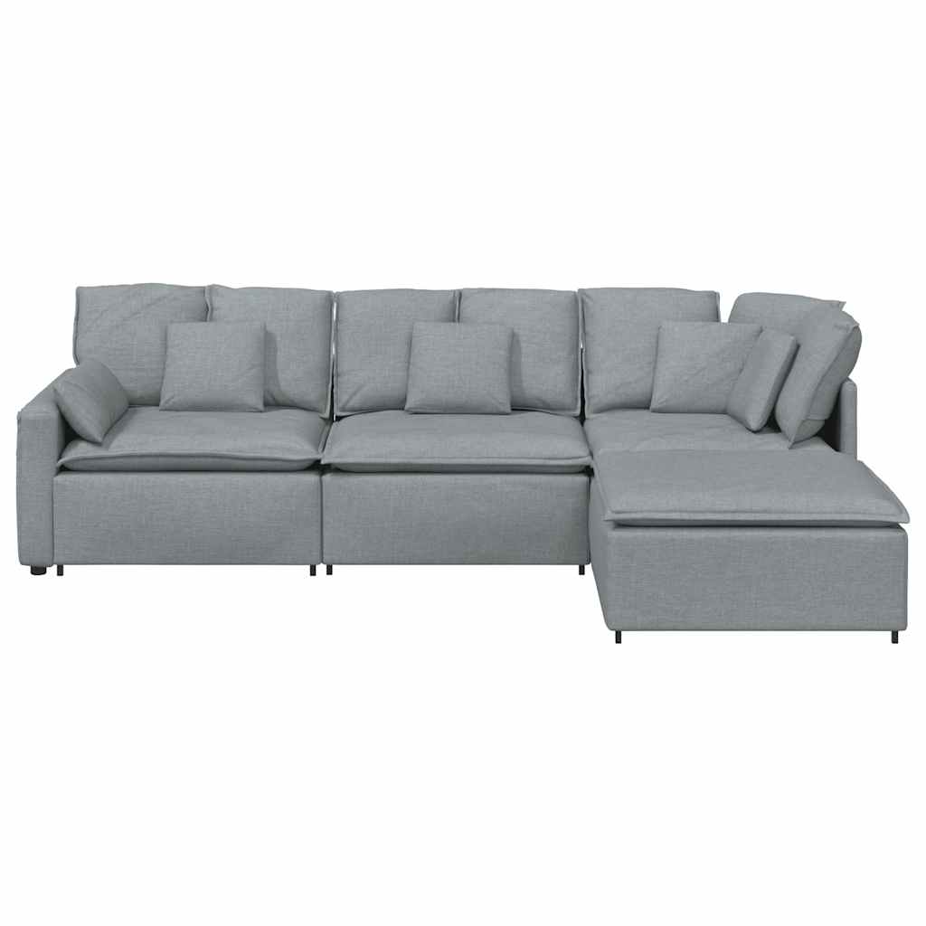 Modulsofa Med Fodskammel Og Hynder - Billede 7