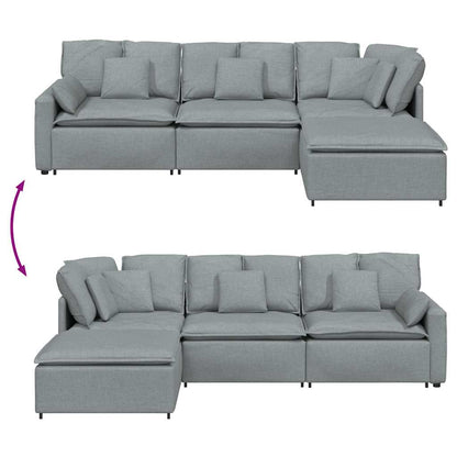 Modulsofa Med Fodskammel Og Hynder - Billede 10