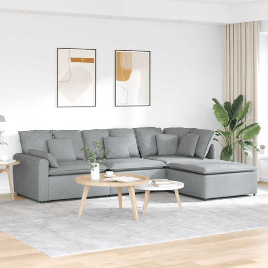 Modulsofa Med Fodskammel Og Hynder - Hovedbillede