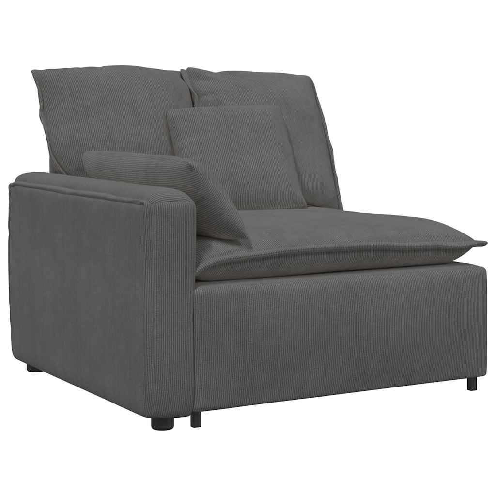 Modulsofa Med Fodskammel Og Hynder I Fløjlsstof - Billede 3