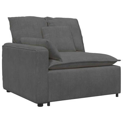Modulsofa Med Fodskammel Og Hynder I Fløjlsstof - Billede 3