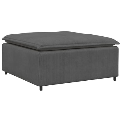 Modulsofa Med Fodskammel Og Hynder I Fløjlsstof - Billede 6