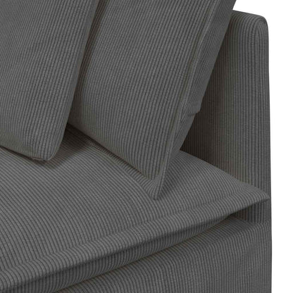 Modulsofa Med Fodskammel Og Hynder I Fløjlsstof - Billede 11