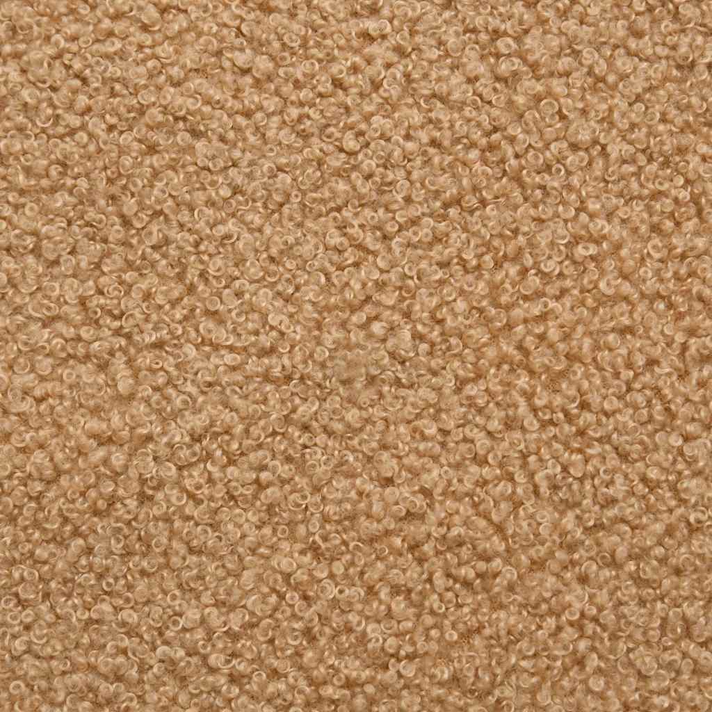 Modulsofa Med Fodskammel&puder Krøllet Uldlignende Stof Beige - Billede 12