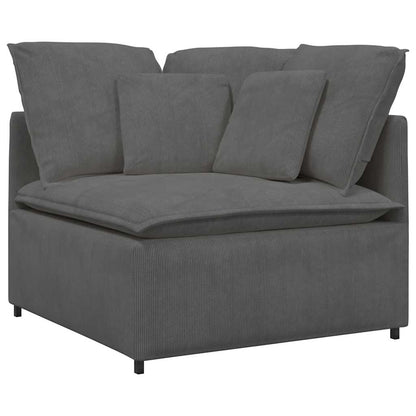 Modulsofa Med Fodskammel Og Hynder I Fløjlsstof - Billede 3