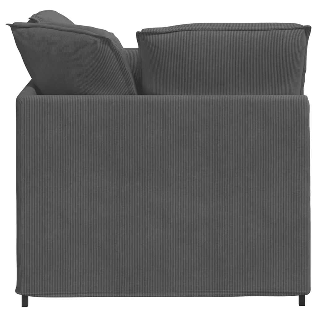 Modulsofa Med Fodskammel Og Hynder I Fløjlsstof - Billede 6