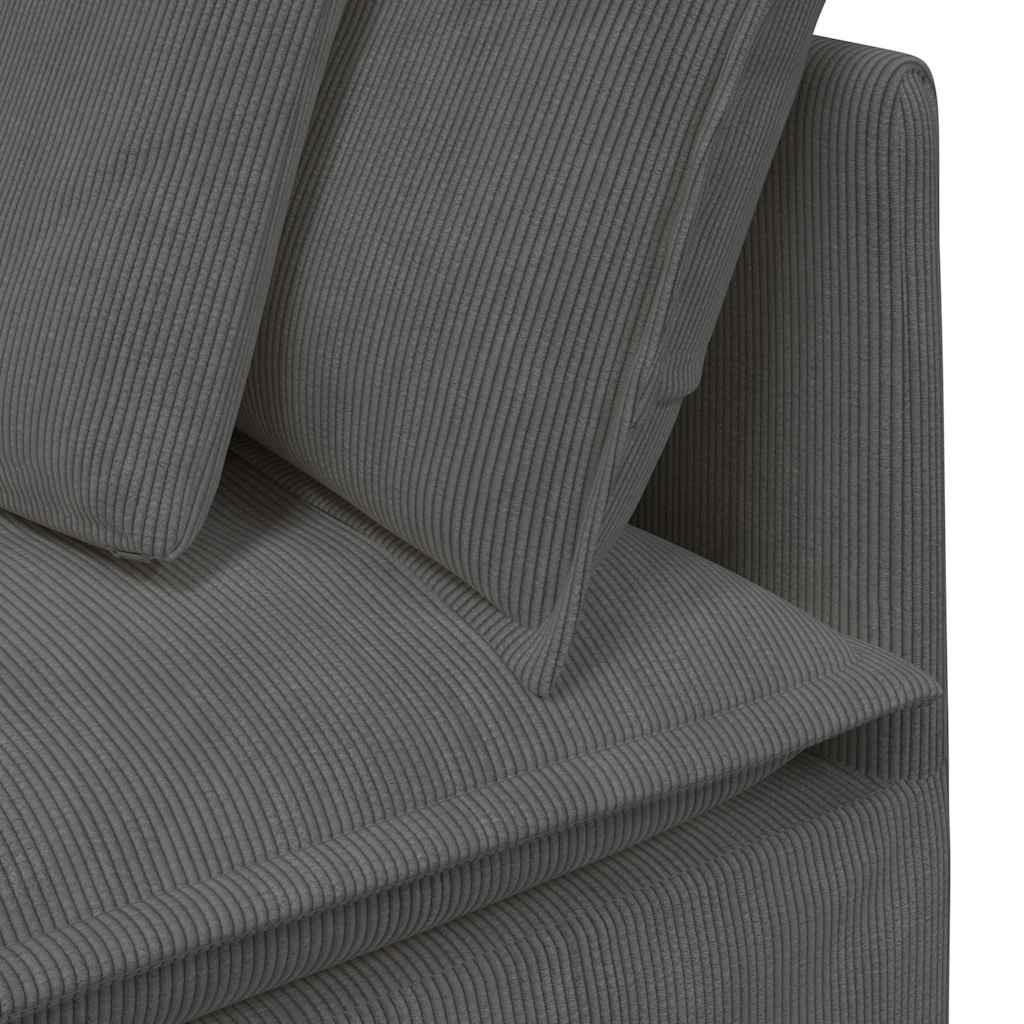Modulsofa Med Fodskammel Og Hynder I Fløjlsstof - Billede 9