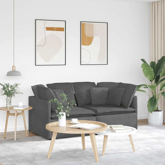 Modulsofa Med Hynder Fløjlsstof