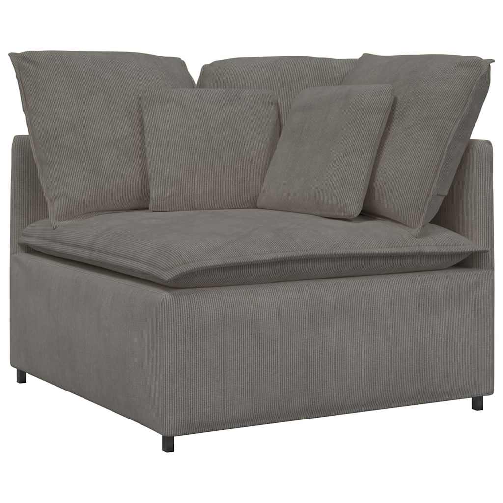 Modulsofa Med Fodskammel Og Hynder Føjlsstof Farvet