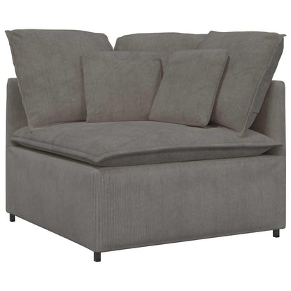 Modulsofa Med Fodskammel Og Hynder Føjlsstof Farvet