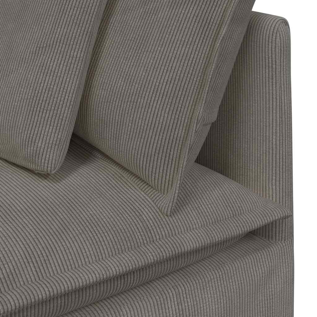 Modulsofa Med Fodskammel Og Hynder Føjlsstof Farvet